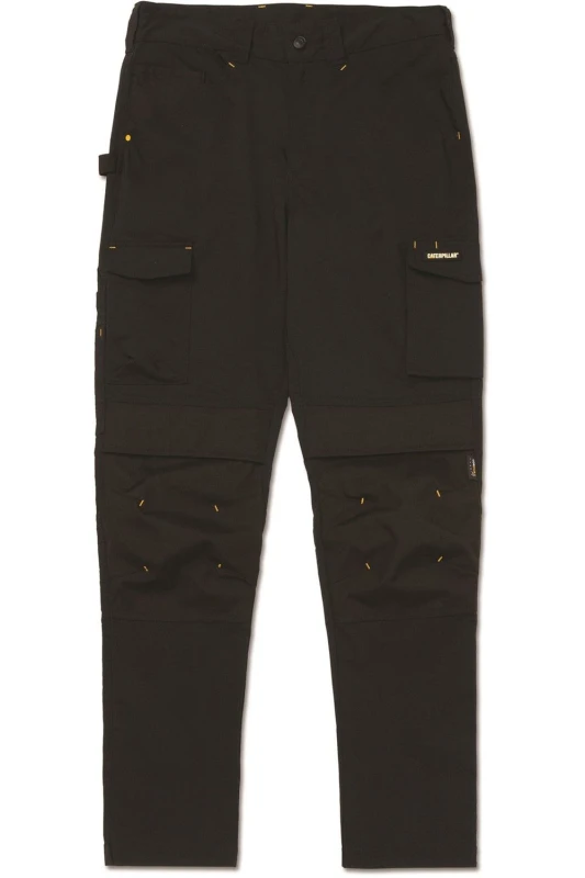 Image of CAT Workwear Mens Nexus Knee Pocket Stretch Work Trousers 32L - Waist 32', Inside Leg 34' Black CAT902-BLK-32L