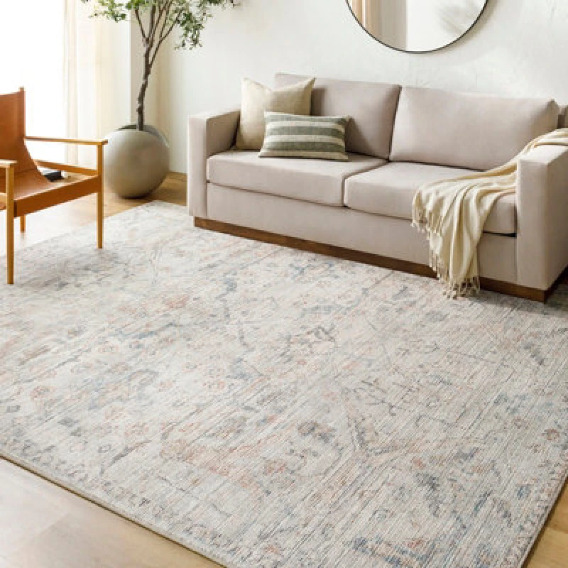 Image of Becki Owens X Livabliss Vintage Oriental Boho Cream Marlene Area Rug 157 X 213cm - Easy Care, Ideal For Living Room & Bedroom