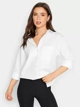 PixieGirl Petite Oversized Cotton Shirt, White, Size 16, Women