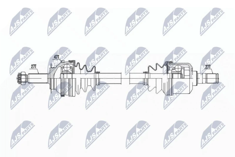 Image of NTY NPW-HY-609 Drive shaft Manual Transmission, Front Axle Left Drive Shaft (13)