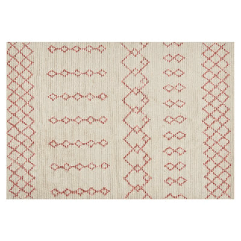 Image of Beliani Rug Buxar Beige 140 X 200 Cm Cotton