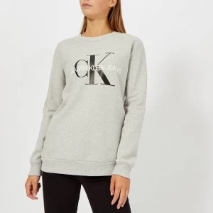 image of Calvin Klein Jeans Womens Core Monogram Logo Sweatshirt - Light Grey Marl - XS