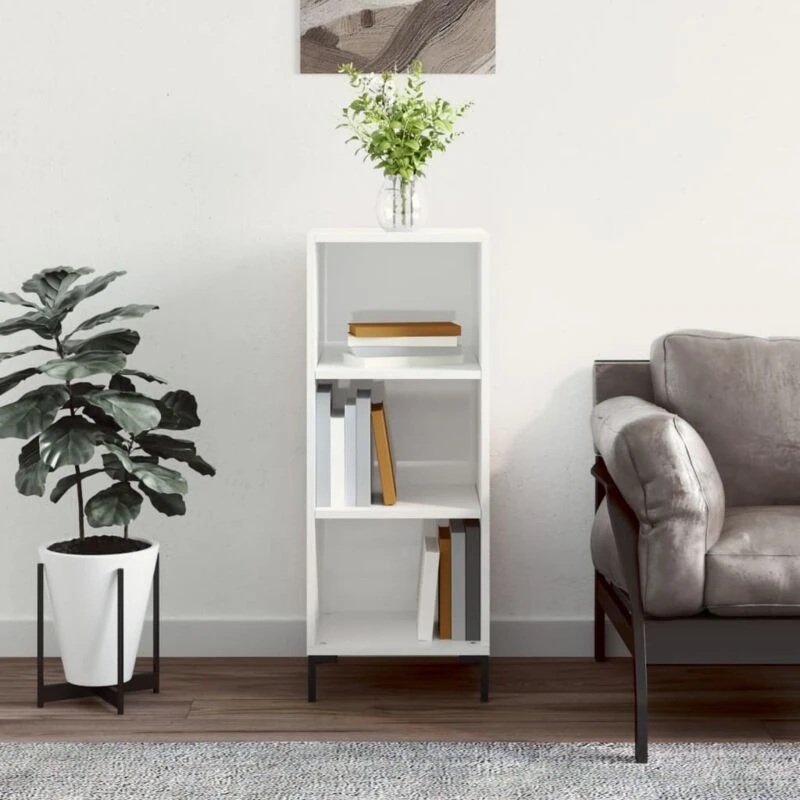 Image of VIDAXL Sideboard High Gloss White 34.5x32.5x90cm Engineered Wood Vidaxl 8720845869052