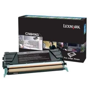 image of Lexmark C746H2KG Black Laser Toner Ink Cartridge