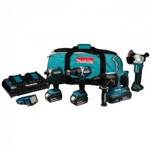 image of Makita DLX5042PT 5 Piece LXT Combo Kit 18V 3 x 5.0Ah Li-ion