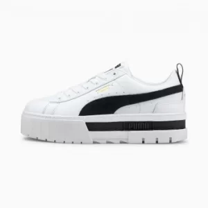 image of PUMA Mayze Womens Sneakers, White/Black Size 3 Shoes