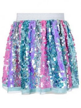 image of Monsoon Girls Sequin Stripe Skirt - Multi, Size Age: 11-12 Years, Women