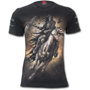 image of Pale Rider Twin Zipper Sleeve Fashion Tee Mens X-Large T-Shirt - Grey