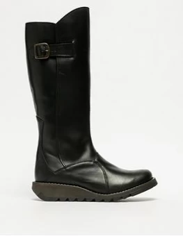Image of Fly London Mol 2 Knee Boots - Black, Size 6, Women
