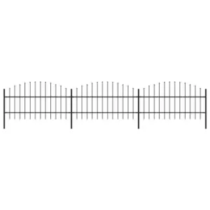 image of Vidaxl Garden Fence With Spear Top Steel