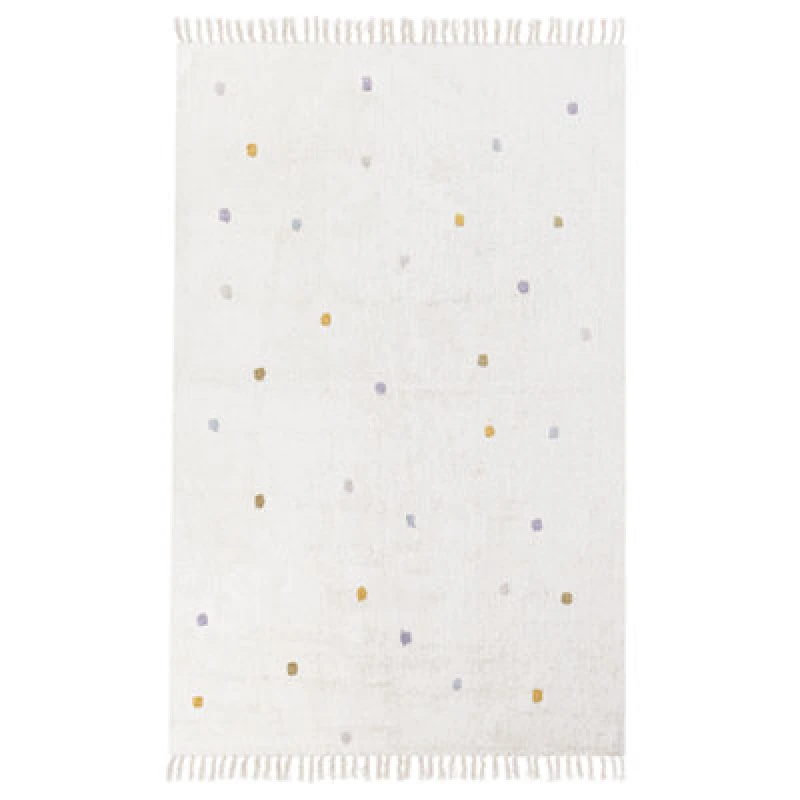 Image of Beliani Rug Astaf Off-White 140 X 200 Cm Cotton