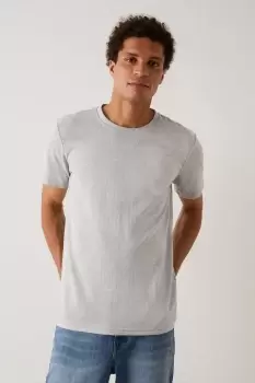 Image of Mens Slim Fit Blue Short Sleeve Stripe T-Shirt