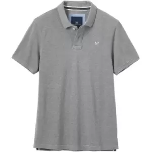 image of Crew Clothing Mens Classic Pique Polo Shirt Mid Grey marl Medium