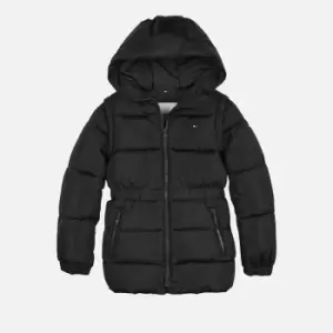 Image of Tommy Hilfiger Girls Hooded Zip Off Sleeve Jacket - Black - 7 Years