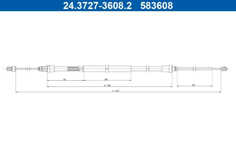 Image of Handbrake cable ATE 24.3727-3608.2