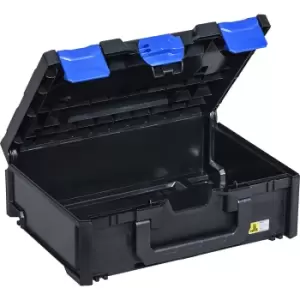 image of Transport and storage box, black/blue, ABS, external LxWxH 396 x 296 x 145 mm