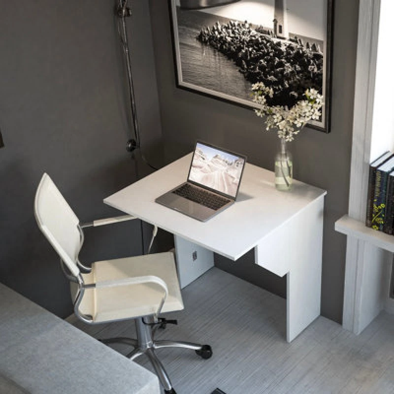 Image of Furneo Folding Table White Wall Hideaway Desk Bingo