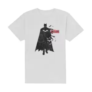 Image of DC Comics - The Batman Distressed Figure Unisex Large T-Shirt - White