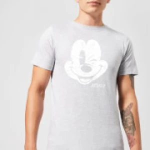 Disney Mickey Mouse Worn Face T-Shirt - Grey - XL