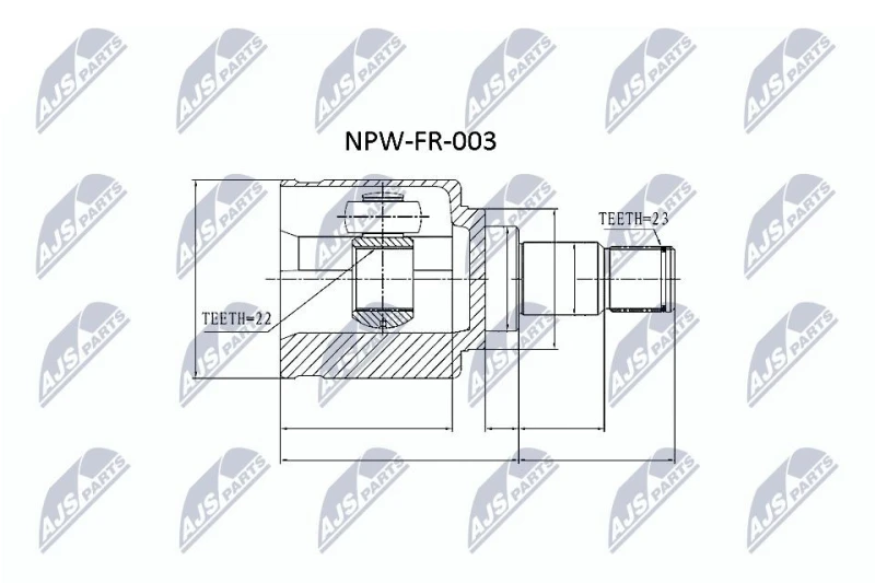 Image of NTY CV joint kit NTY NPW-FR-003