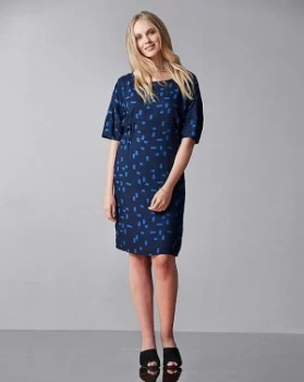 image of I.Scenery Abstract Print Shift Dress