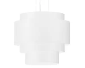 Image of Reflexion Cylindrical Multi Layered Pendant Light White 50cm E27