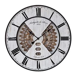 image of Hometime Metal & Wood Effect Wall Clock 80cm