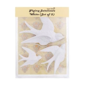 image of Sass & Belle Swallow Wall Decorations White (Set of 3)