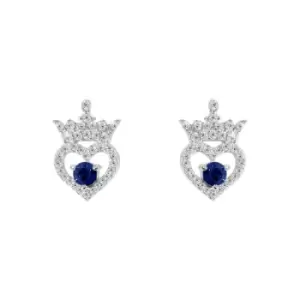 Disney Princess Sterling Silver Birthstone Crown Earrings ? September E906315RSEPL