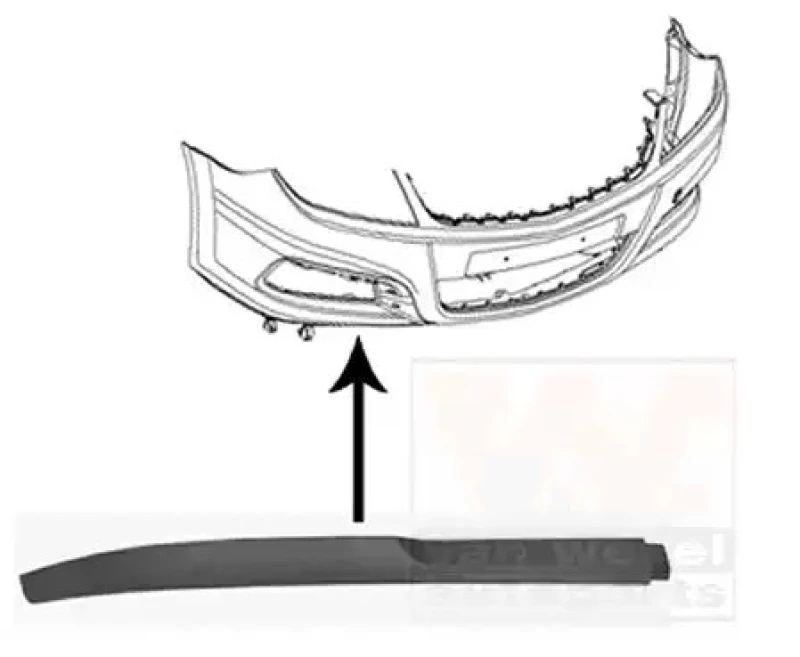 Image of VAN WEZEL 3769502 Front Spoiler Right Front Spoiler (845)