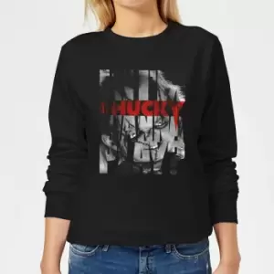 image of Chucky Typographic Womens Sweatshirt - Black - M - Black