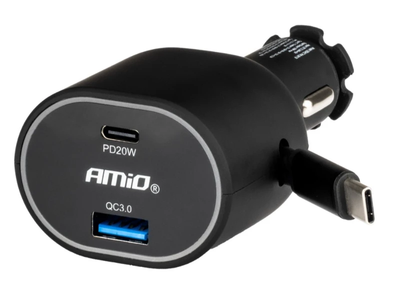 Image of AMiO 04176 Car mobile phone charger Number of inlets/outlets: 2, Power Delivery Car mobile phone charger (100026)