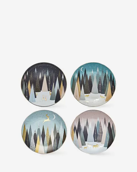 Image of Sara Miller Frosted Pines 4 Plates