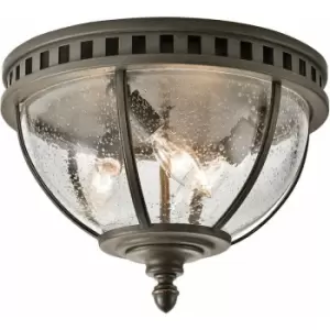 Image of Outdoor IP44 3 Bulb Flush Light Low Ceiling Londonderry LED E14 40W