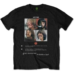 Image of The Beatles - Let it Be 8 Track Unisex Large T-Shirt - Black