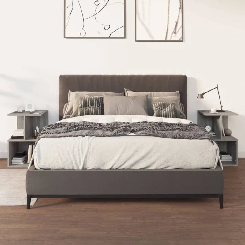 Image of VIDAXL Bedside Cabinets 2 pcs Grey Sonoma 35x35x55cm Engineered Wood Vidaxl 8720286932483