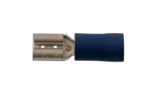 Image of Female Fully Ins. Push-On 4.8mm Blue Pk 100 Connect 30172