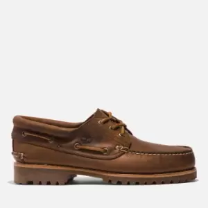 image of Timberland Mens Authentics 3 Eye Classic Boat Shoes - Mid Brown - UK 10