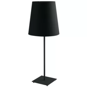 image of Fan Europe ELVIS Table Lamp with Round Tapered Shade Black, Fabric Lampshade 24x63.5cm