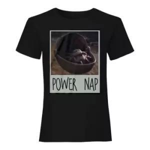 Image of Star Wars: The Mandalorian Womens/Ladies Power Nap Boyfriend T-Shirt (L) (Black)