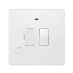 Image of BG Evolve Pearl White Switched 13A Fused Connection Unit With Power LED Indicator And Flex Outlet - PCDCL52W