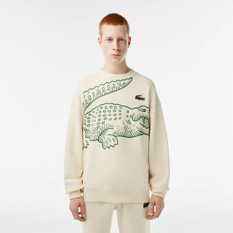 Image of Lacoste Mens Croc Logo Crew Neck Jumper Lapland male 2XL