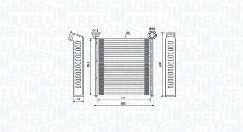 Image of MAGNETI MARELLI Heater matrix MAGNETI MARELLI 350218448000