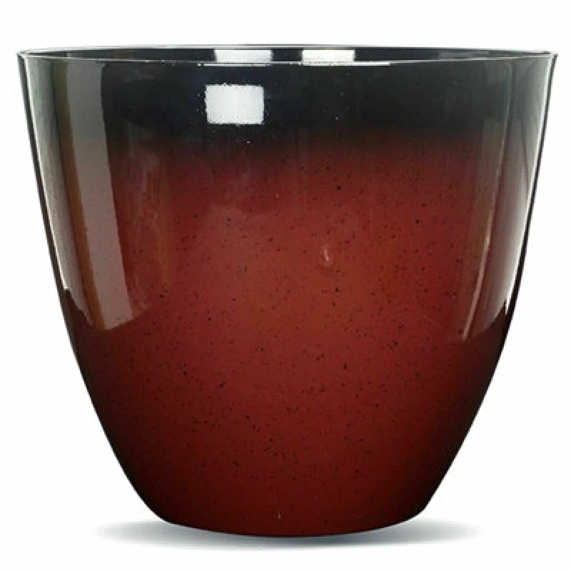 Image of Gr8 Garden Round Red Glazed Effect Egg Cup Planter Patio Flower Plant Pot Red
