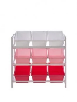 Premier Housewares Childrens 3 Tier Storage Unit - Pink/White