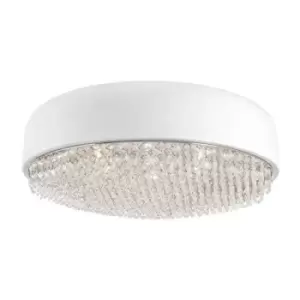 Image of Merano - Collins 6 Light Ceiling Light Matt White Aluminium, Crystal G9