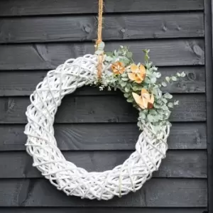 Image of 50cm White Rattan Wreath White