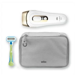 Image of Braun BRAIPL5014 Silk-Expert Pro 5 Corded IPL Laser Hair Remover with Venus Razor - White & Gold