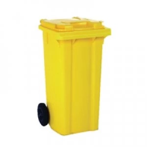 image of Slingsby Yellow 2 Wheel Refuse Container 120 Litre 331120