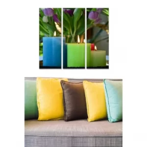 Image of MDF1218236 Multicolor Decorative MDF Painting (3 Pieces)